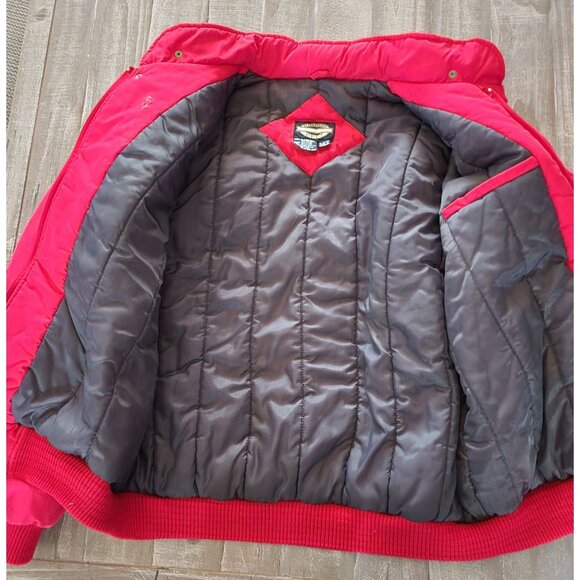 Towncraft Mens Red Bomber Jacket Coat Size XL Hooded - Picture 6 of 8